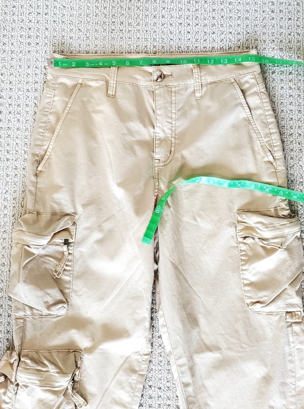 Pistola Bobbi Utility Cargo Mid-Rise Pants, Champagne, 98% Cotton Sz 27 LIKE NEW - Picture 16 of 16